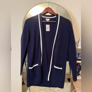J Crew Blue and White Cardigan XXS TAGS ON $118 Originally
